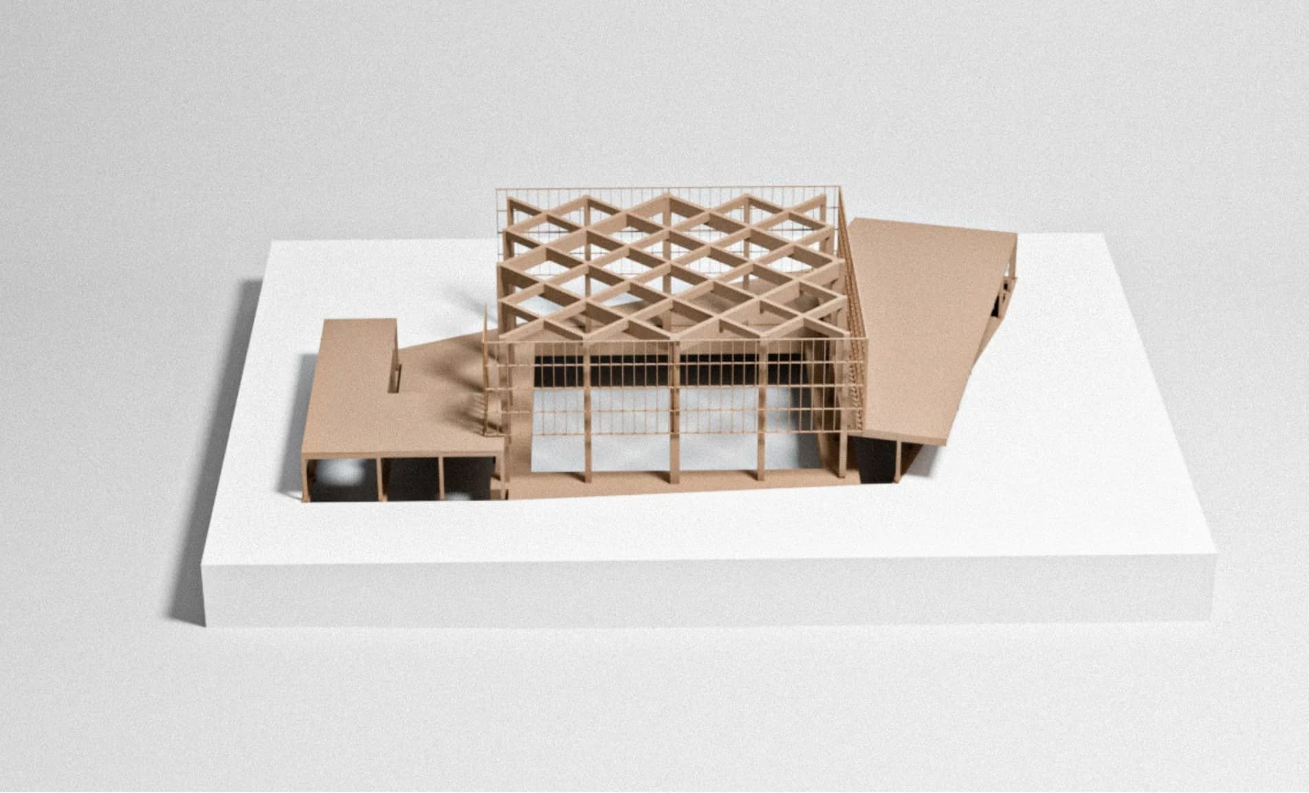 Brewery+ project view showing rural community hub architecture by Ivan Tam