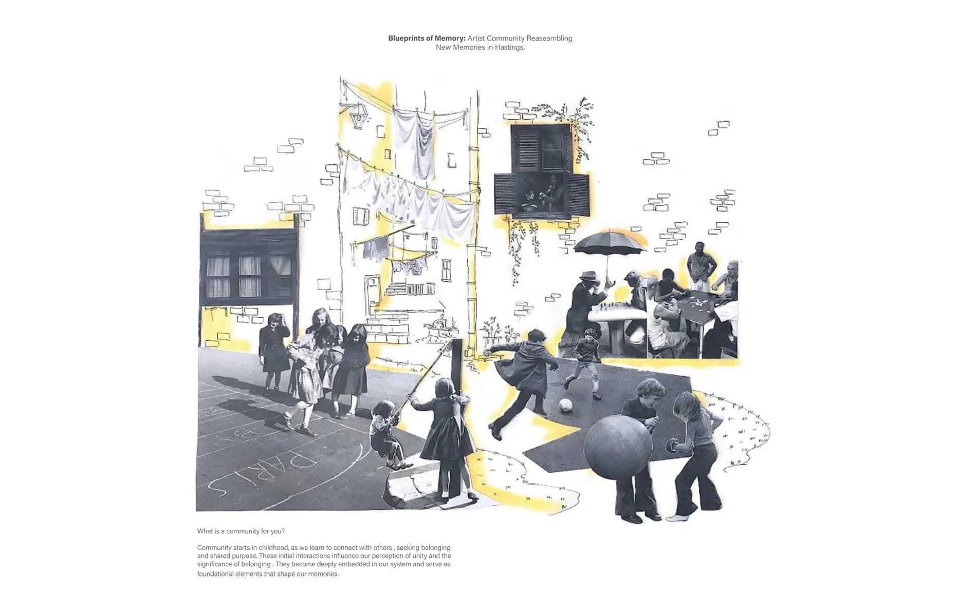 Children using an urban park space in Flo Saunders' Recollection project