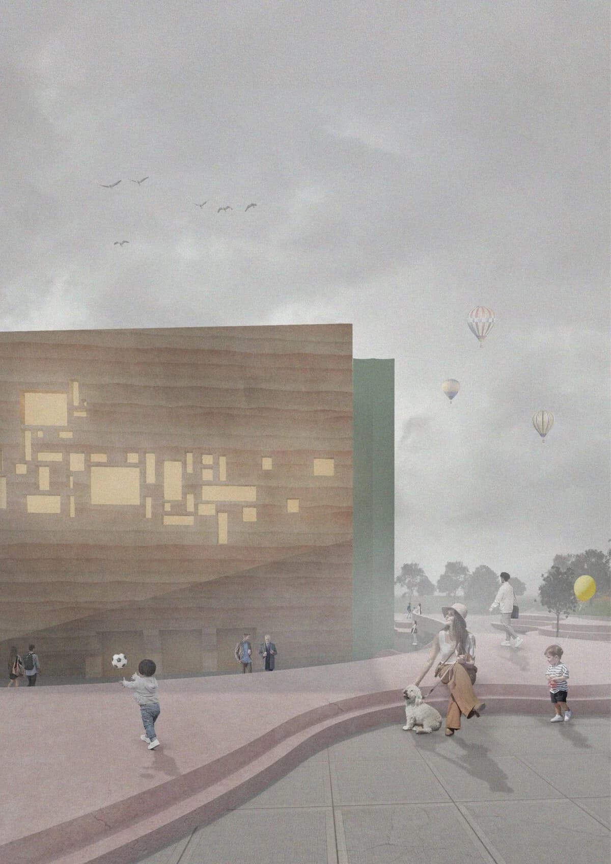 Reparium by Mercan Fazlioglu showing community space and public activity