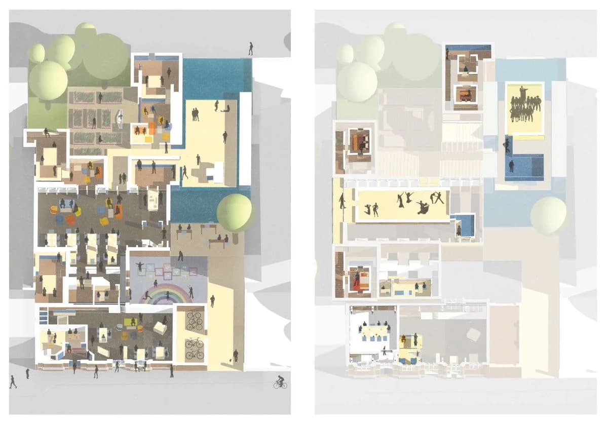 Floor plan drawing for Exeter College Library renovation