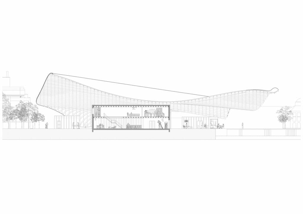 Hachure Fashion House architectural section by Dara Edmondson