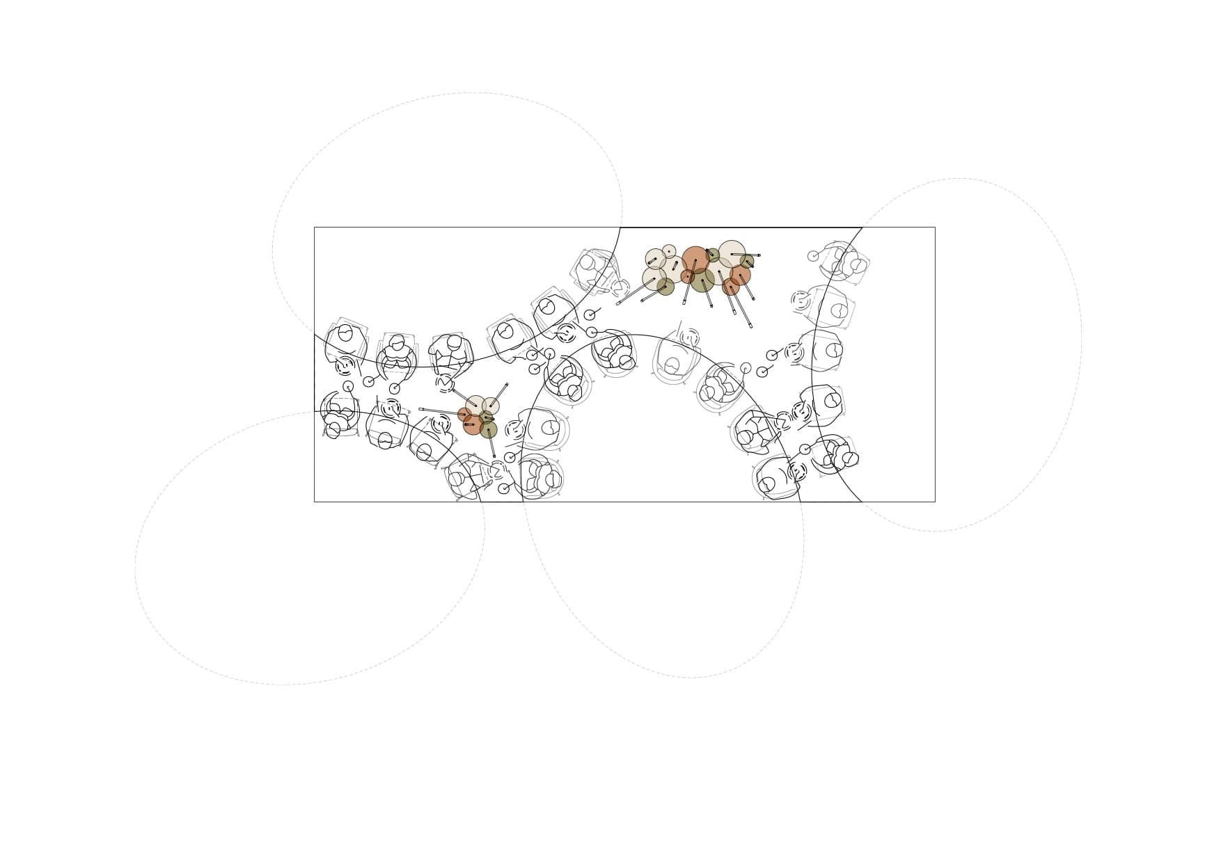 Plan drawing of the table layout.