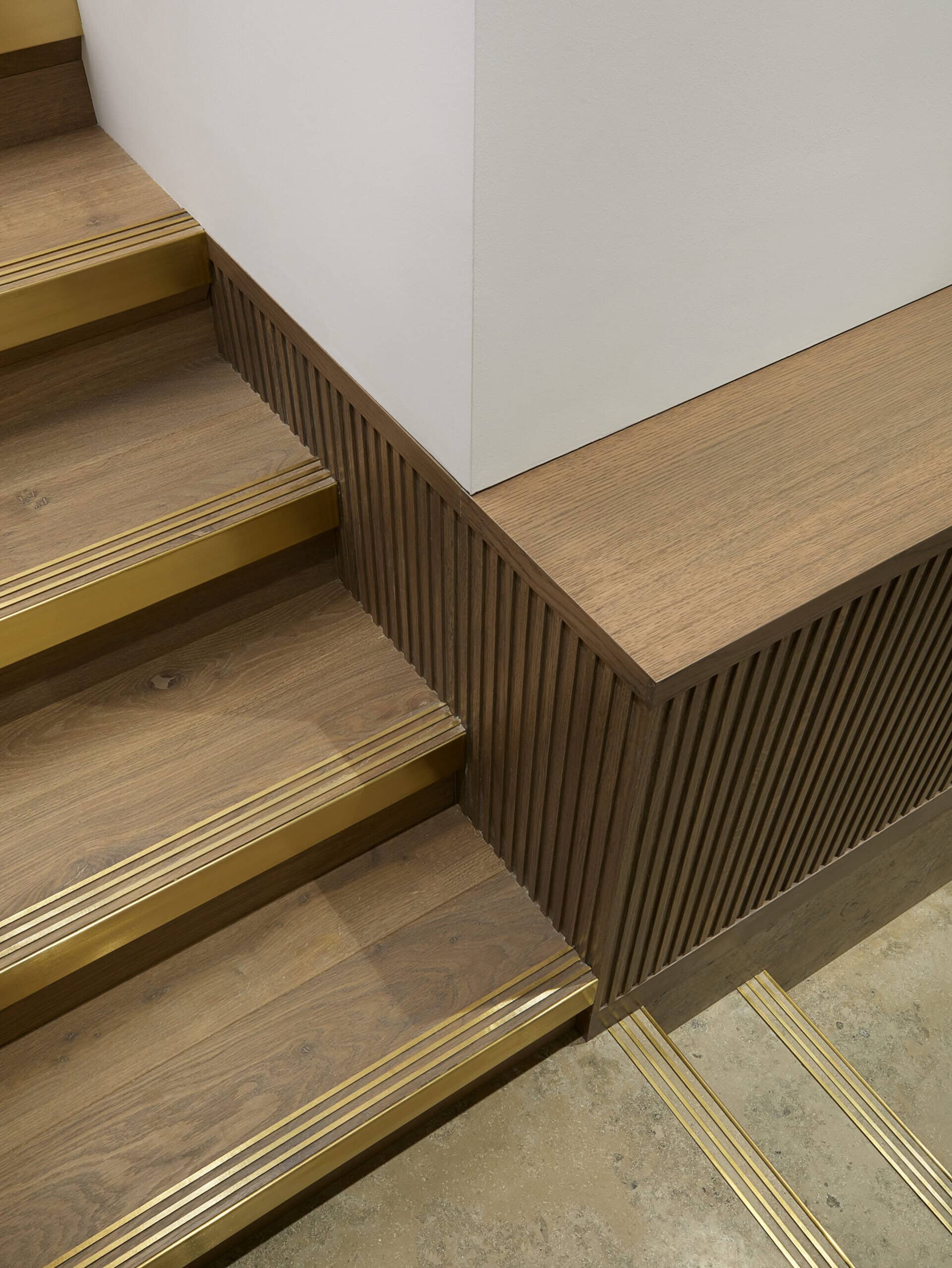Close detail of the stair tread and nosing.