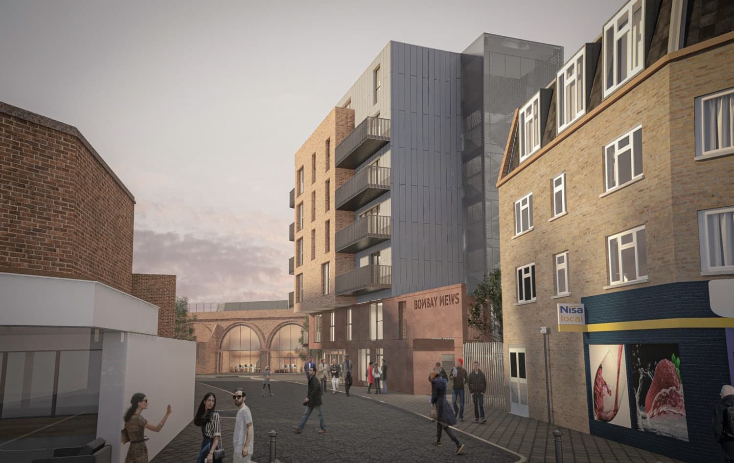 Street-level visualisation of the proposed Bombay Street development.