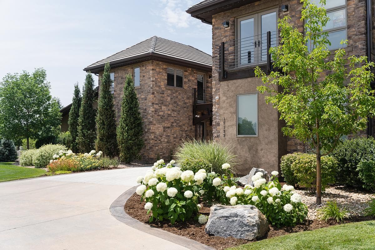 Existing brick house and renewed front garden