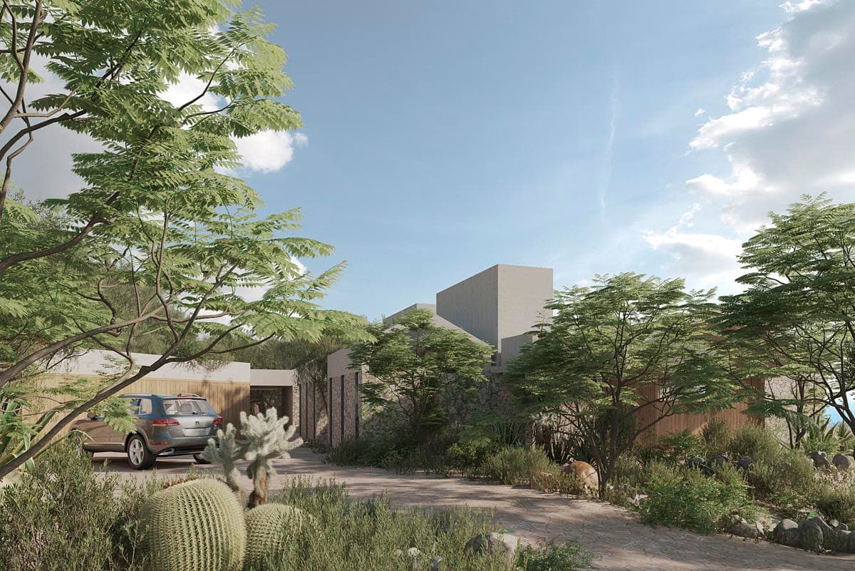 Concept visualisation: the planted arrival court.
