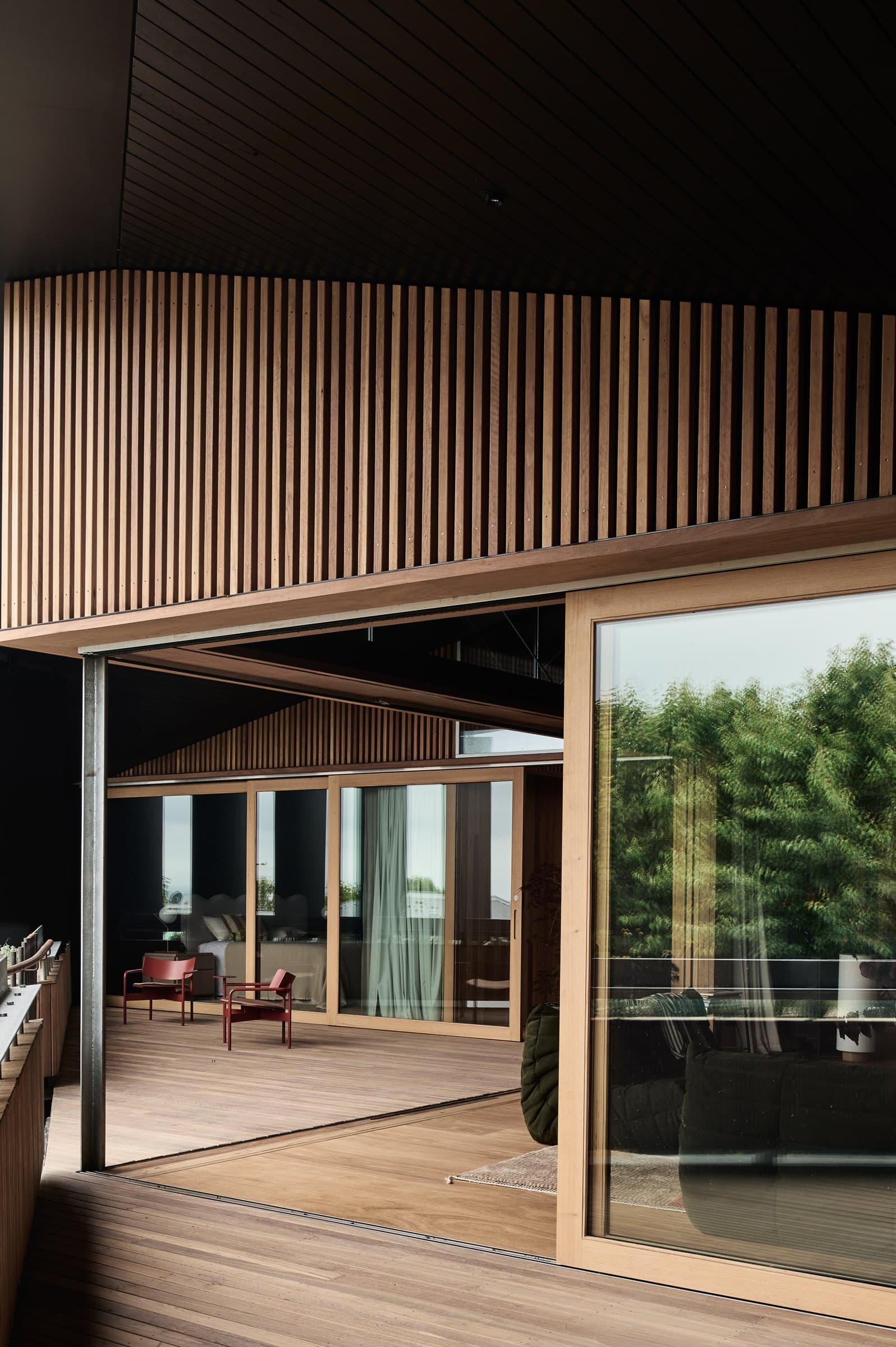 Living space opening to the timber deck