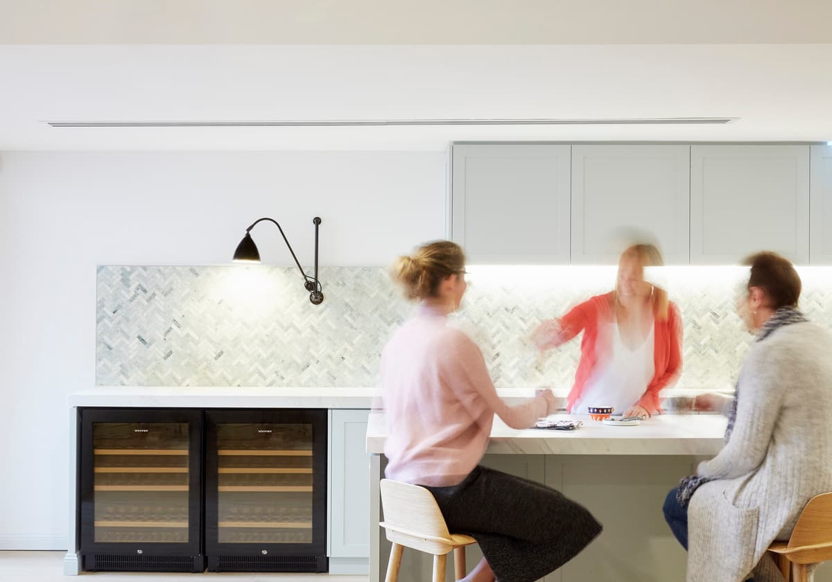 The extended kitchen bench provides room to cook and gather.