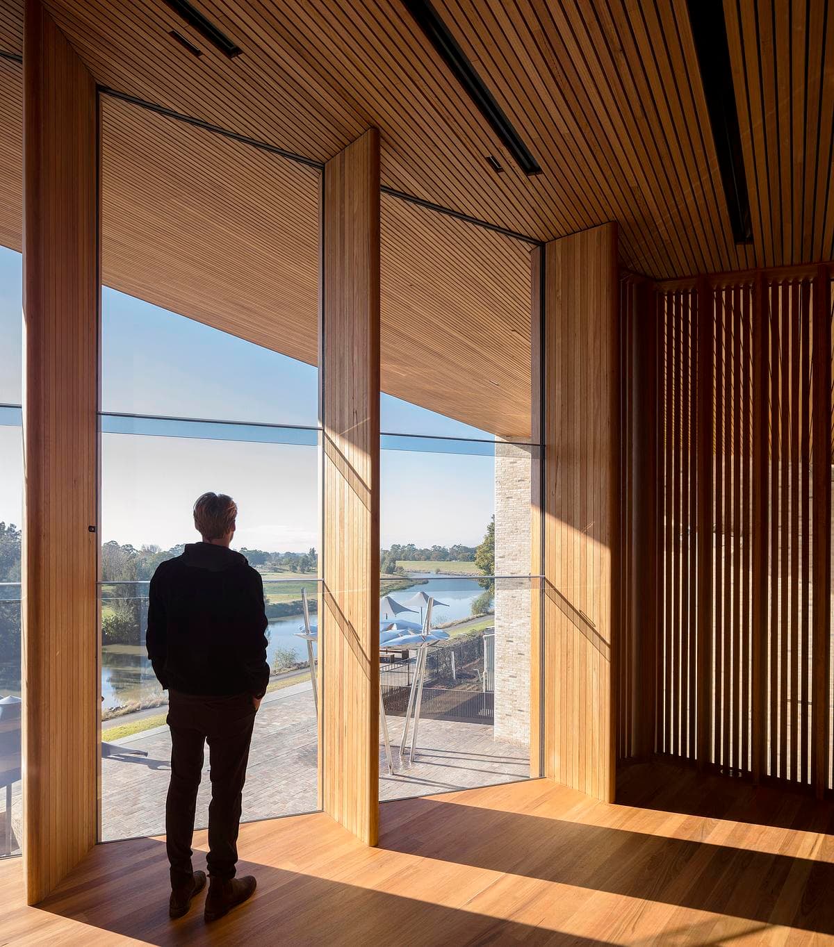 Upper-level dining room looking towards the Hunter River