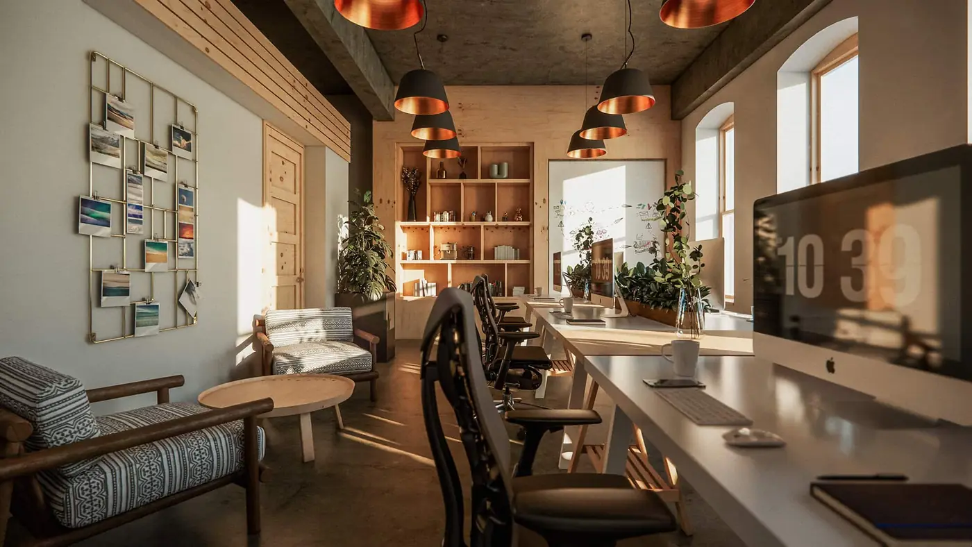 Warm realtime interior render produced with Enscape in Revit