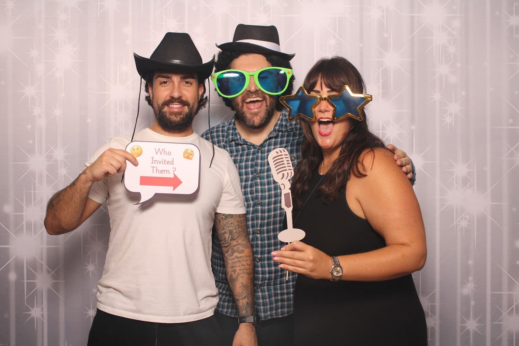Architecture Social colleagues posing together in a party photo booth