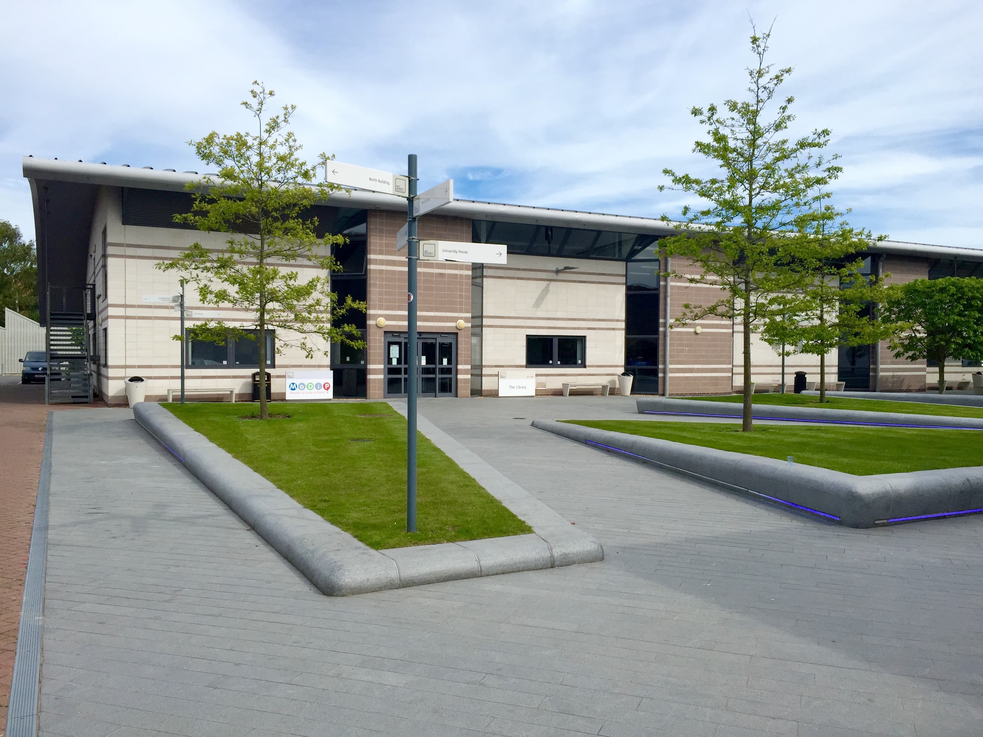Arts University Bournemouth campus, library and MoDiP, photographed in 2015.
