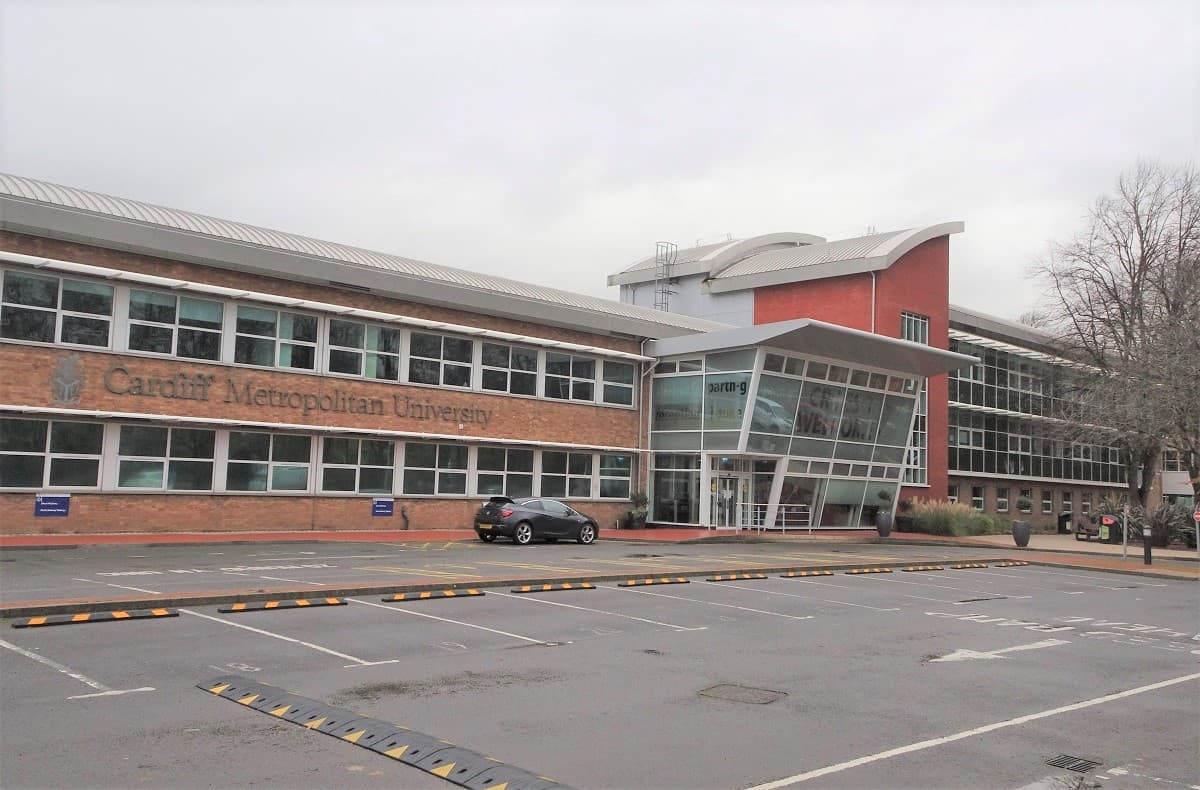 Llandaff Campus reception building, photographed in 2020.
