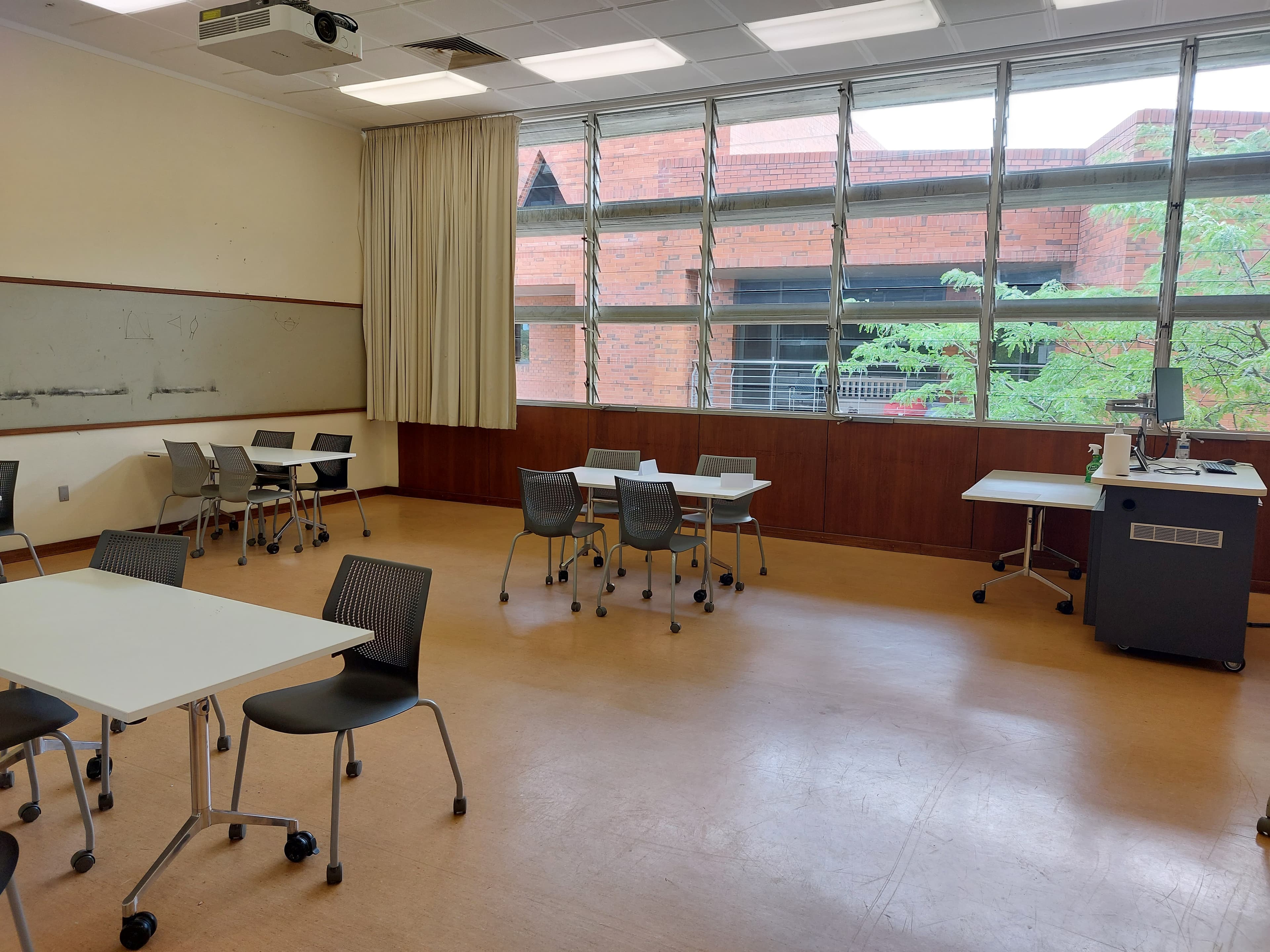 Architecture and Planning, Building 201 classroom, photographed in 2023.