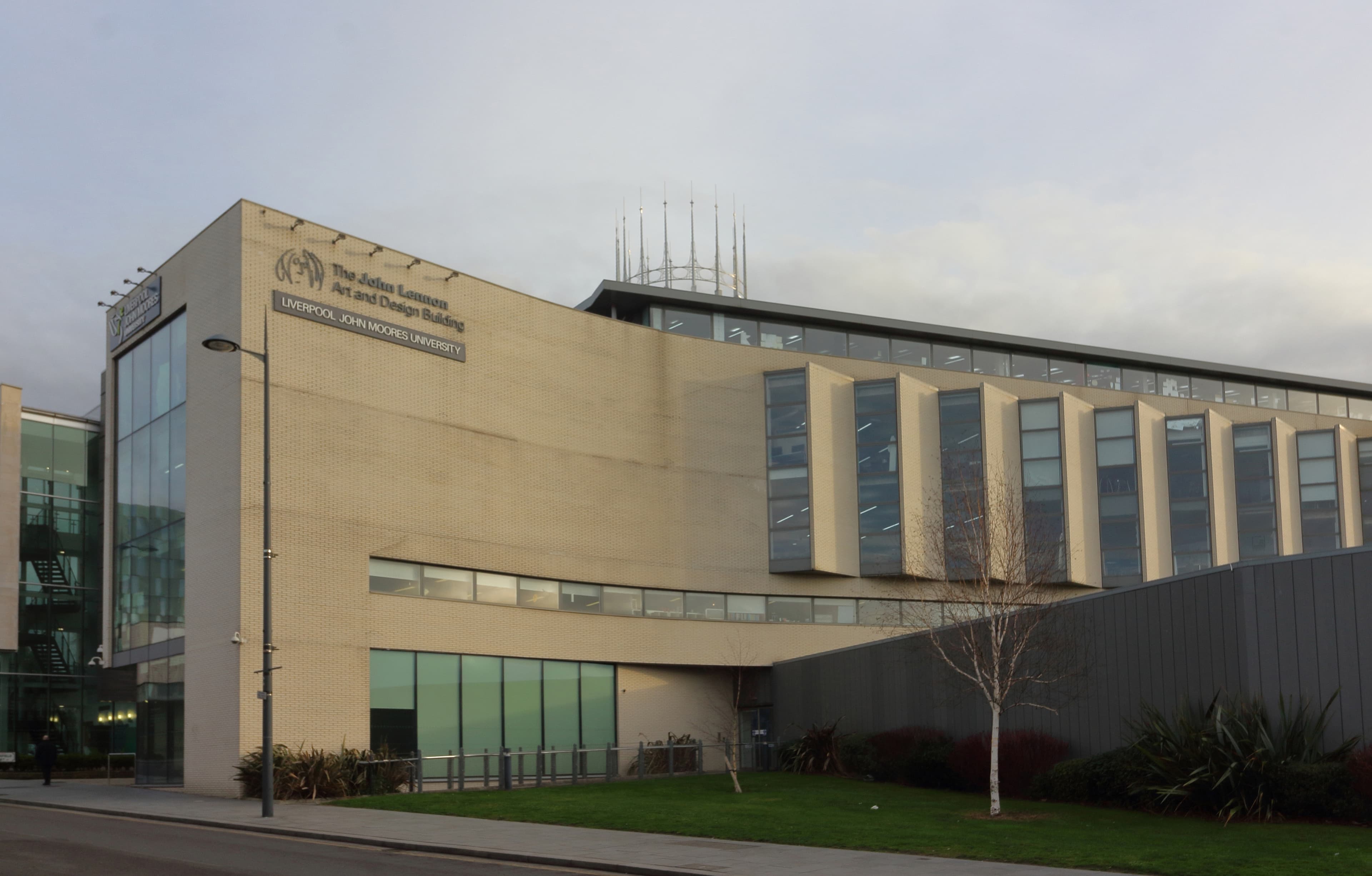 John Lennon Art and Design Building, photographed in 2019.