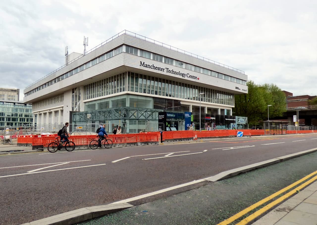 Manchester Technology Centre, Oxford Road, photographed in 2017.