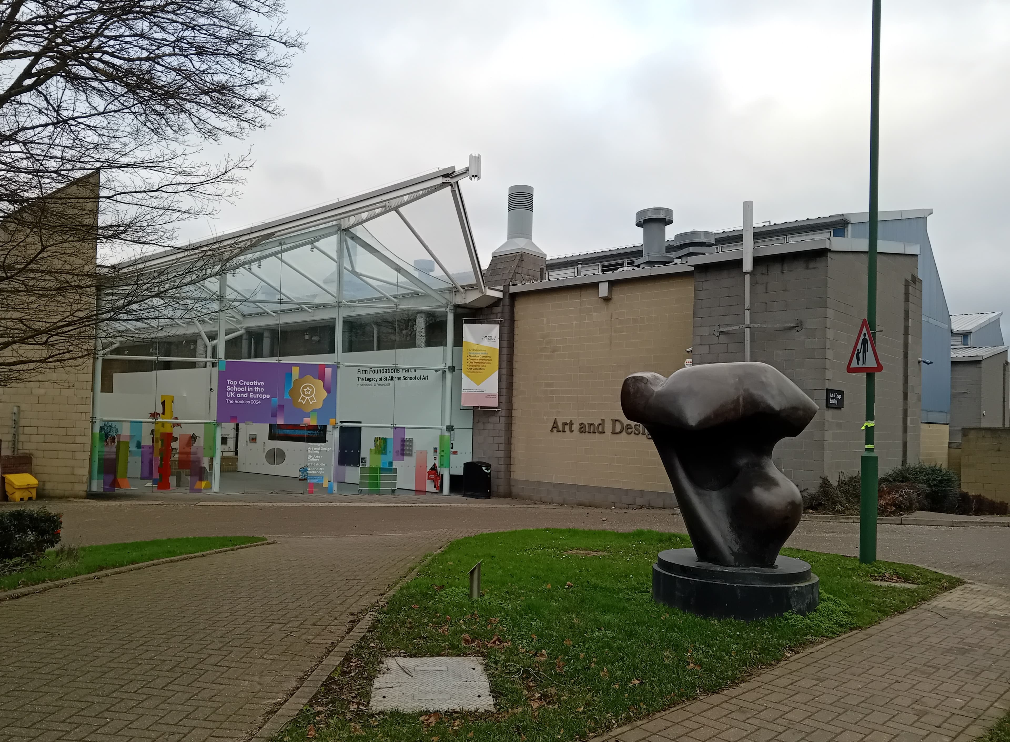 Art and Design building, University of Hertfordshire, photographed in 2025.