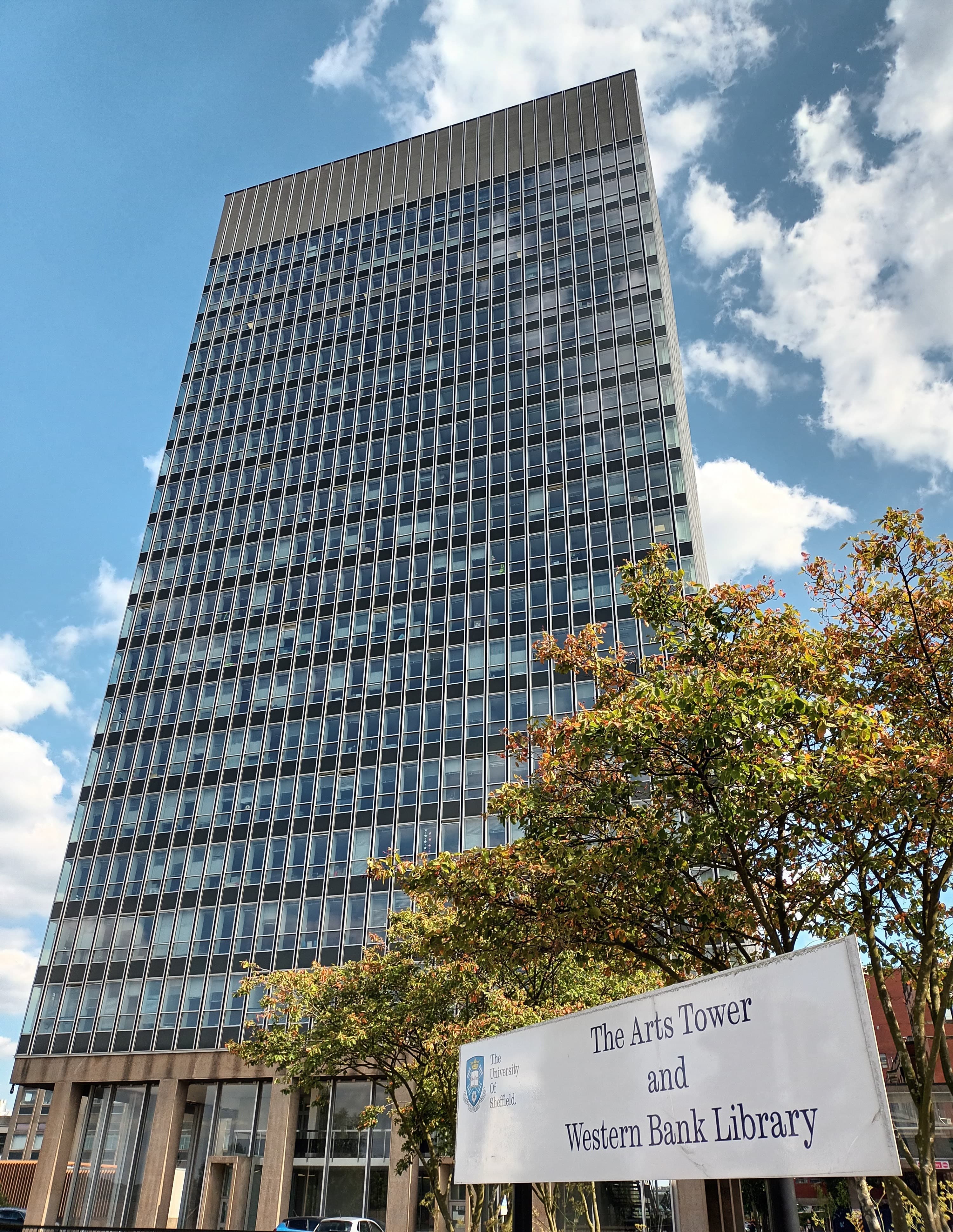 Arts Tower, University of Sheffield, photographed in 2022.