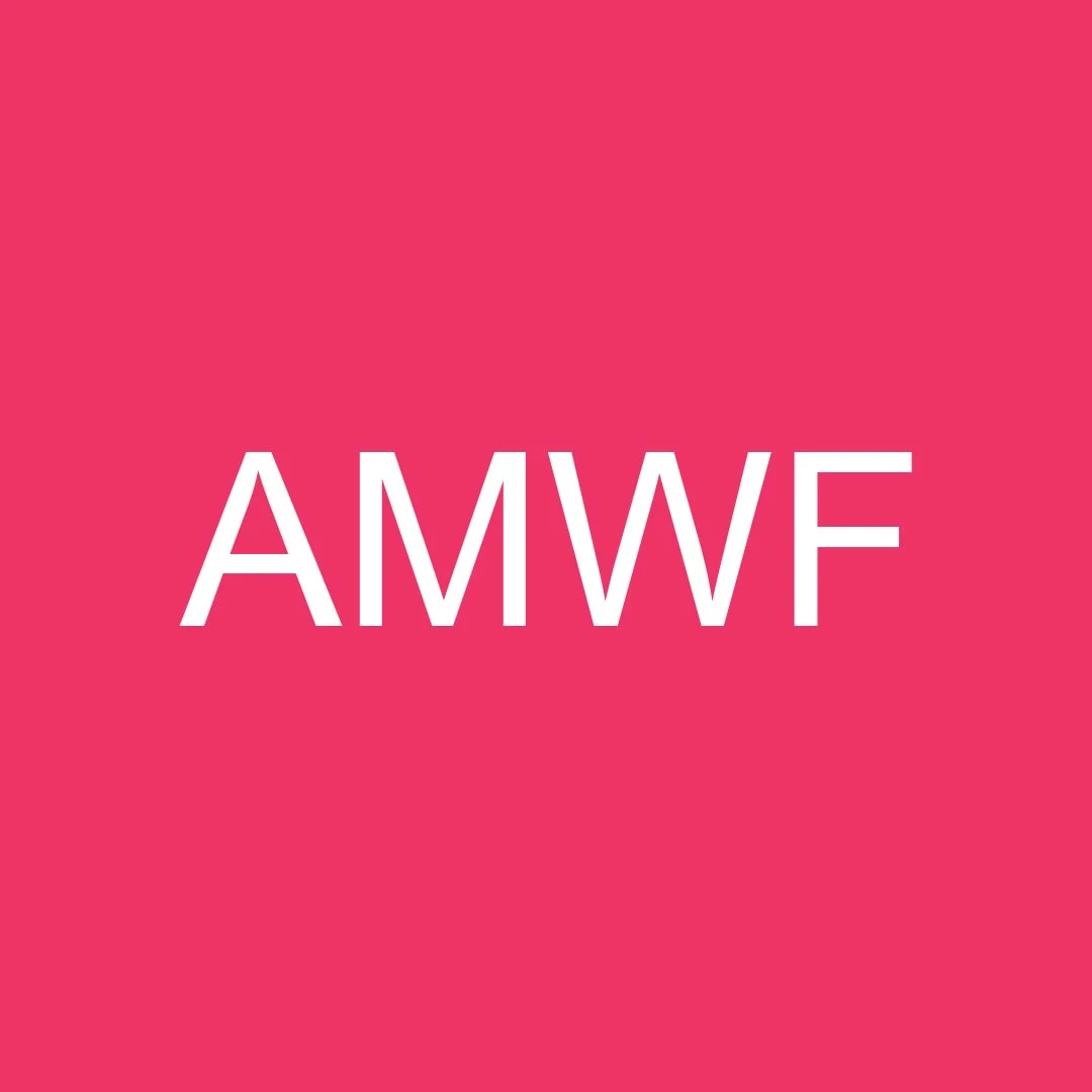 The Architects Mental Wellbeing Forum Logo - AMWF on Pink Background.