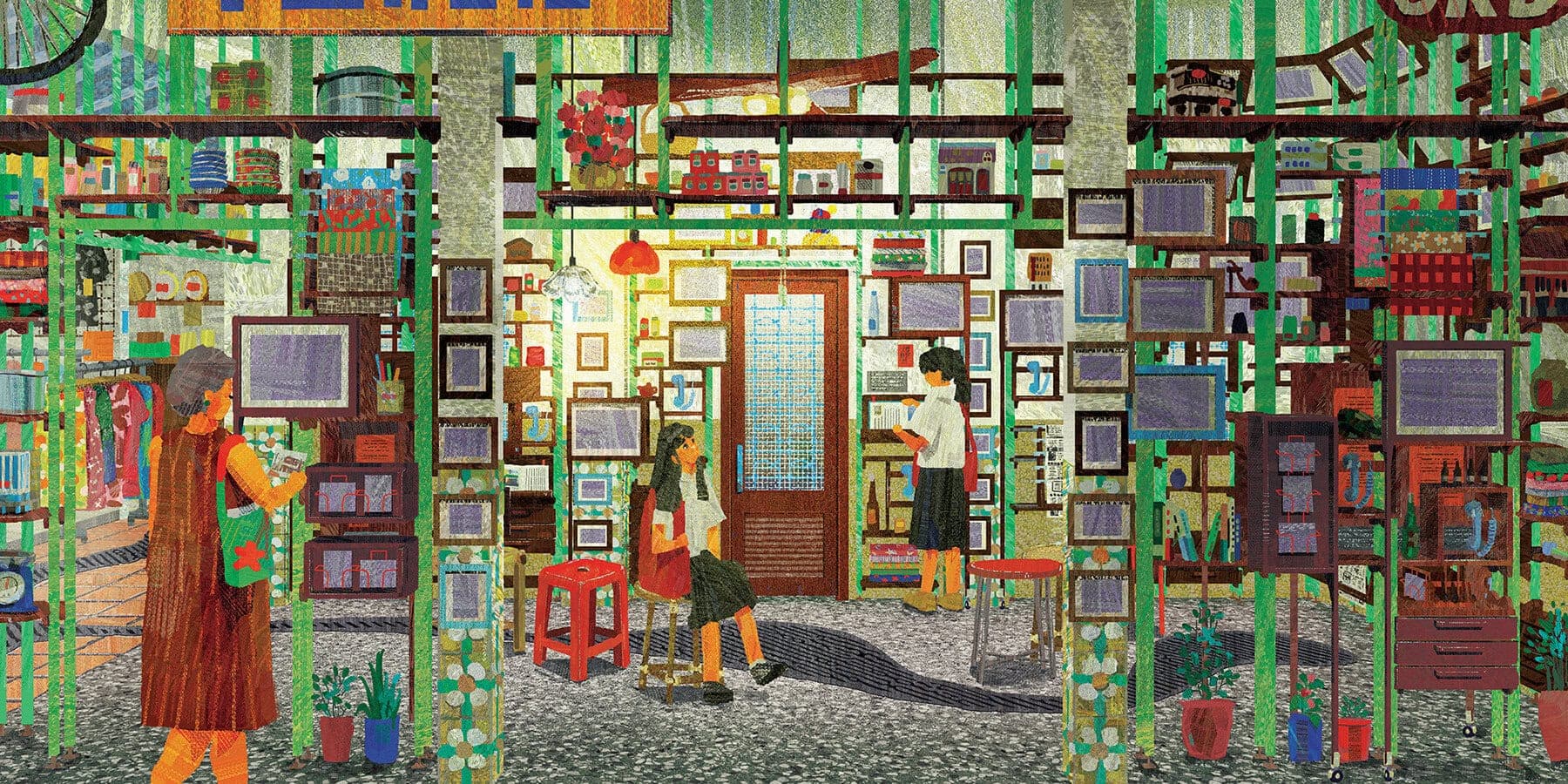Market -- Canal -- Port-City, image 2, work by Mabel Wu