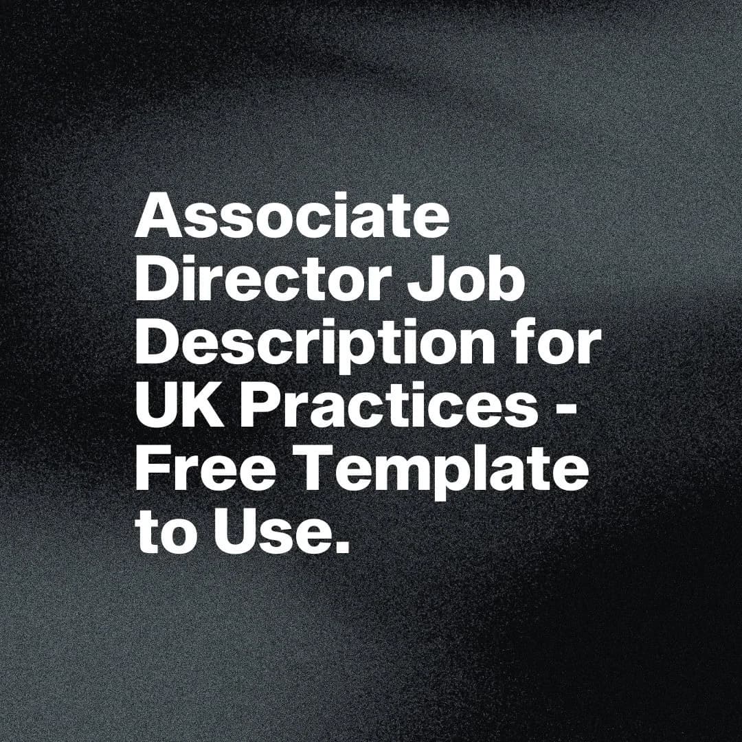 Associate Director job description template for UK architecture practices.