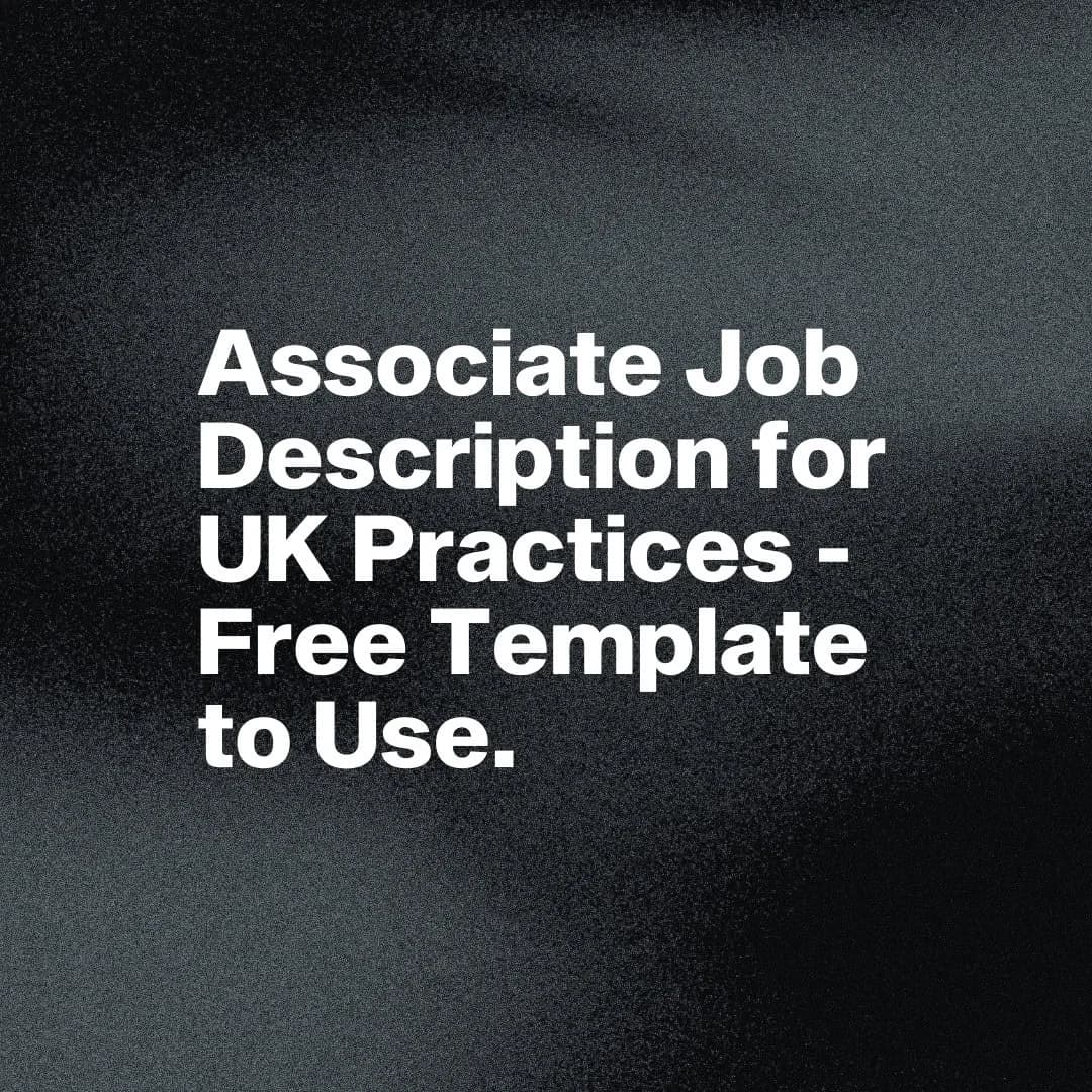 Free associate job description template for UK employers and recruiters.