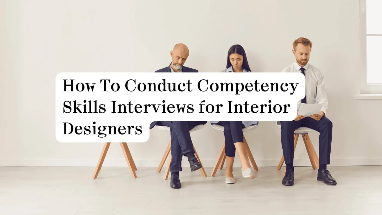 Professional interview panel for competency skills in interior design.