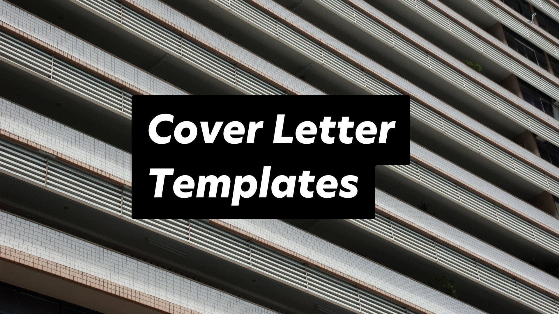 Modern cover letter templates for professional job applications on a stylish architectural backdrop.
