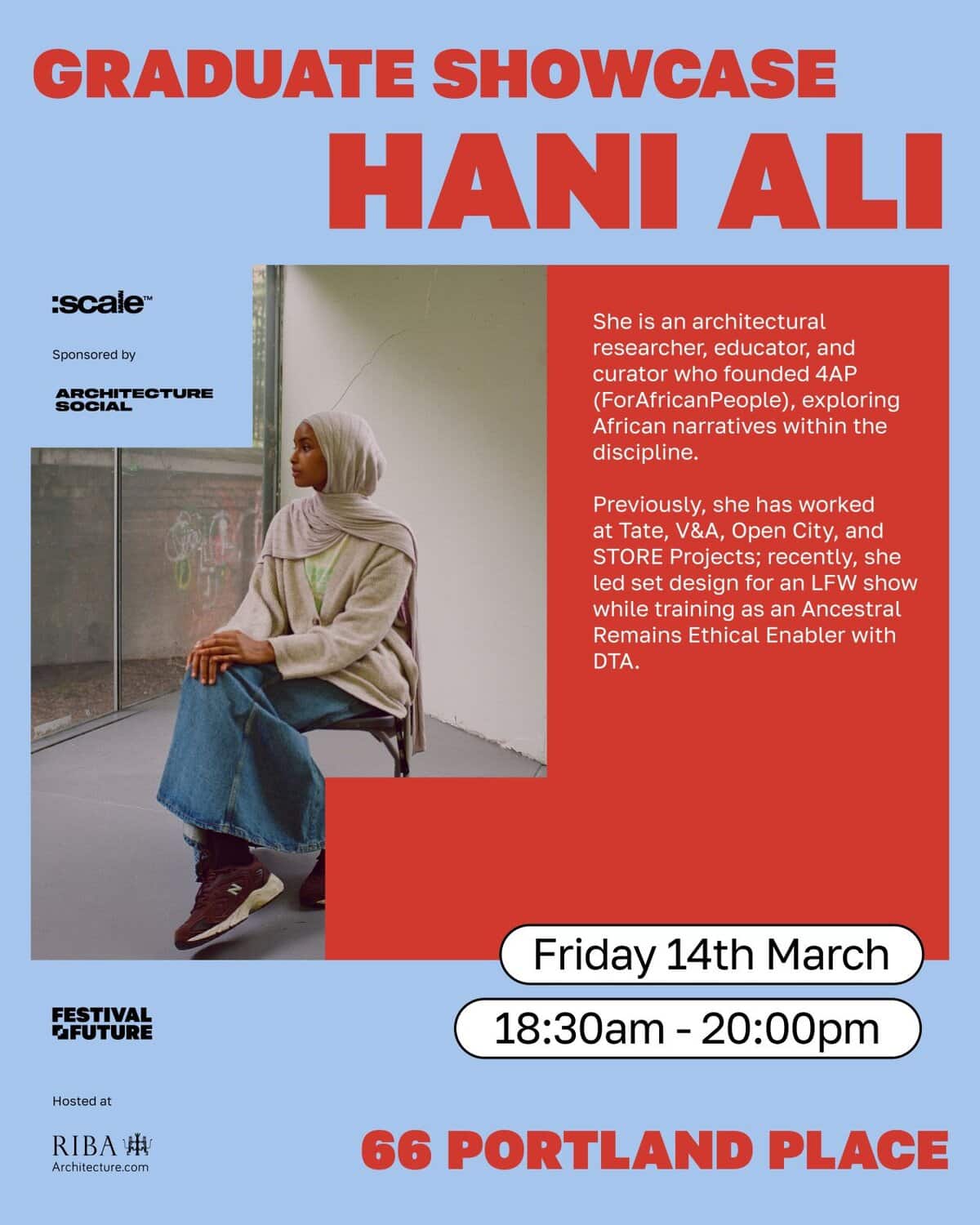 Hani Ali’s architectural innovations showcased: graduate event on 14th March at 66 Portland Place.