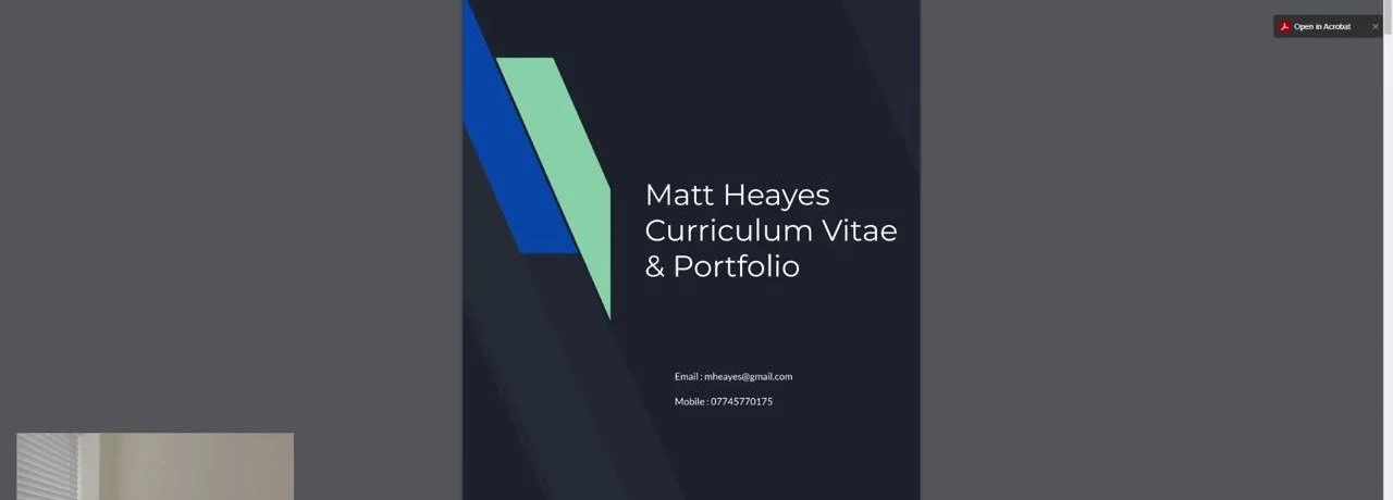 Matt Heavey Tech CV & Portfolio: Sleek, Modern Design for Tech Professional.