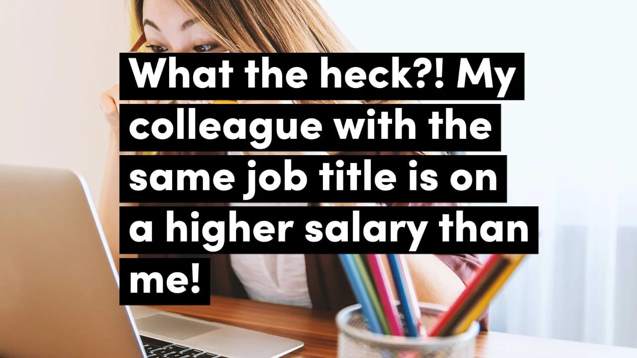 Frustrated woman reacting to salary disparity while working from home.