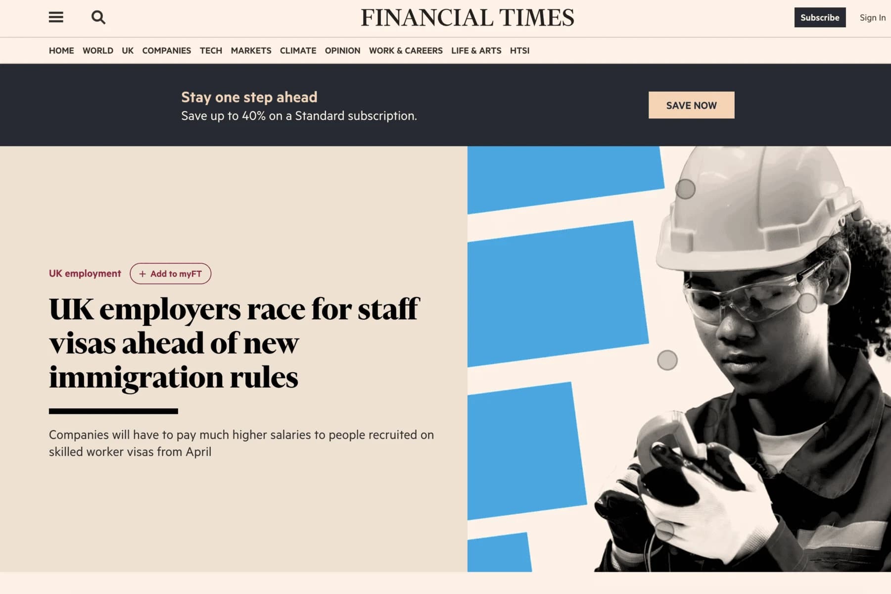 UK employers race for visas ahead of new immigration rules - Financial Times