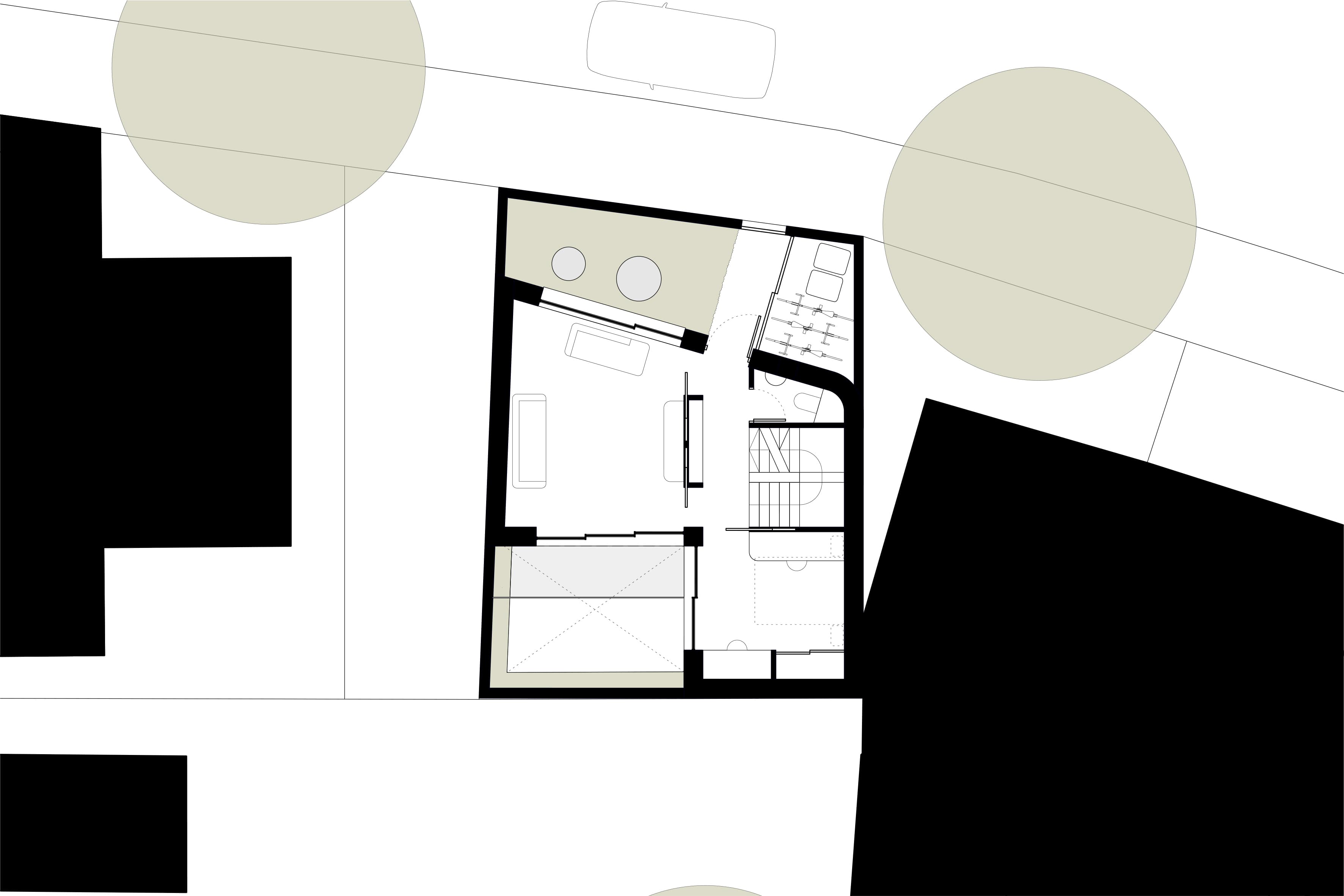 Proposed floor plan with courtyard spaces.