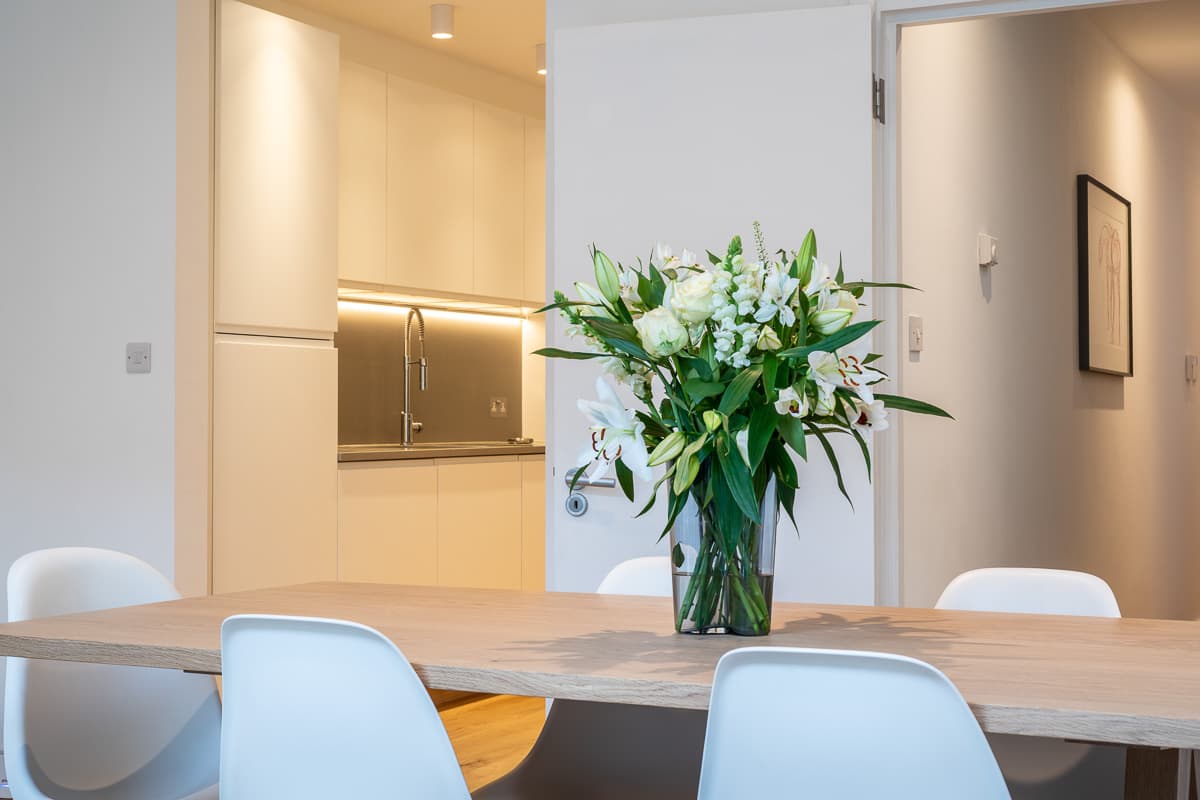 Dining space within the reconfigured home
