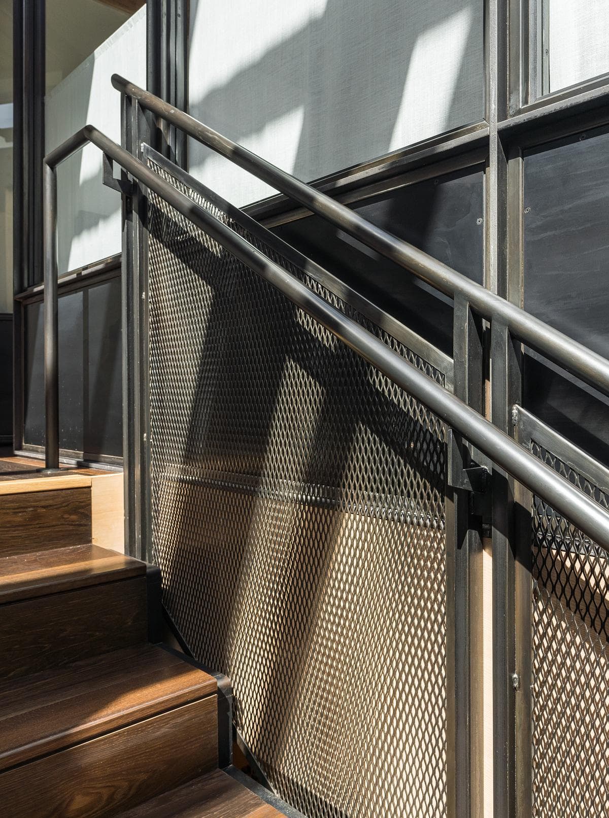 A detail of the stair balustrade.