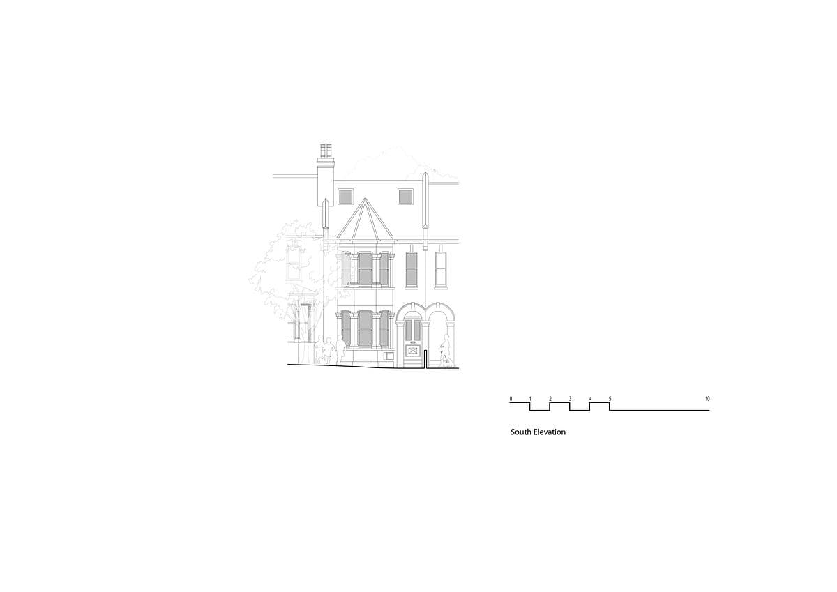 Drawing of the south elevation.