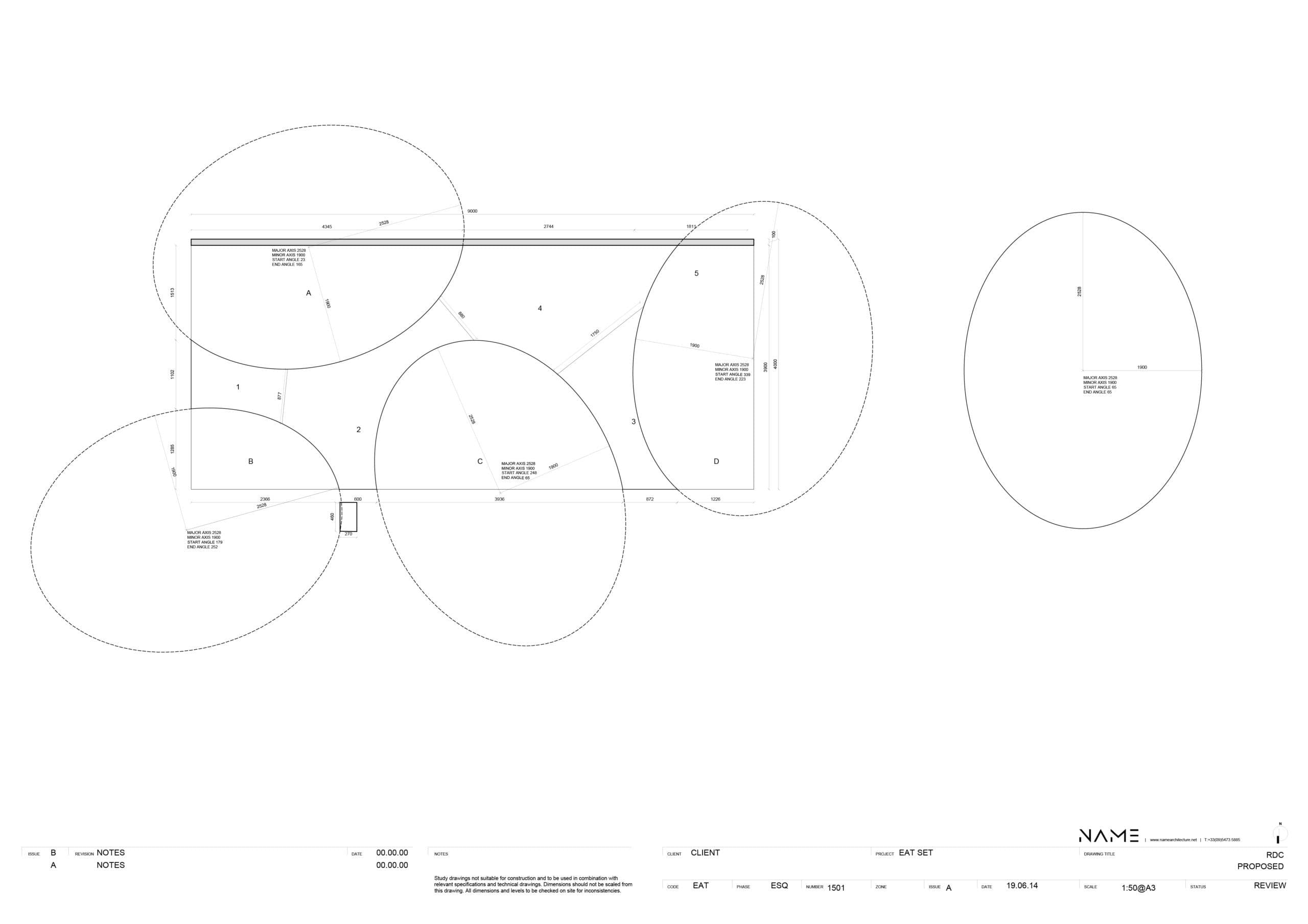 Geometric drawing showing intersecting ellipses.