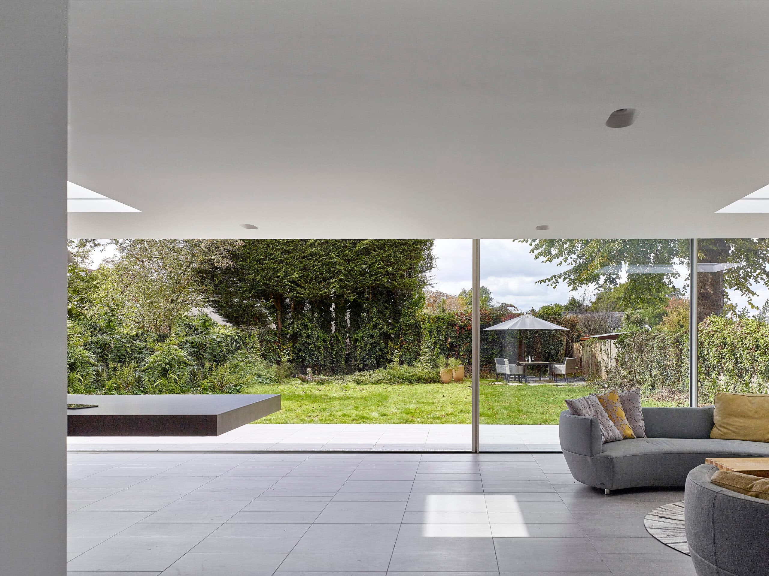 Interior looking out towards the garden.