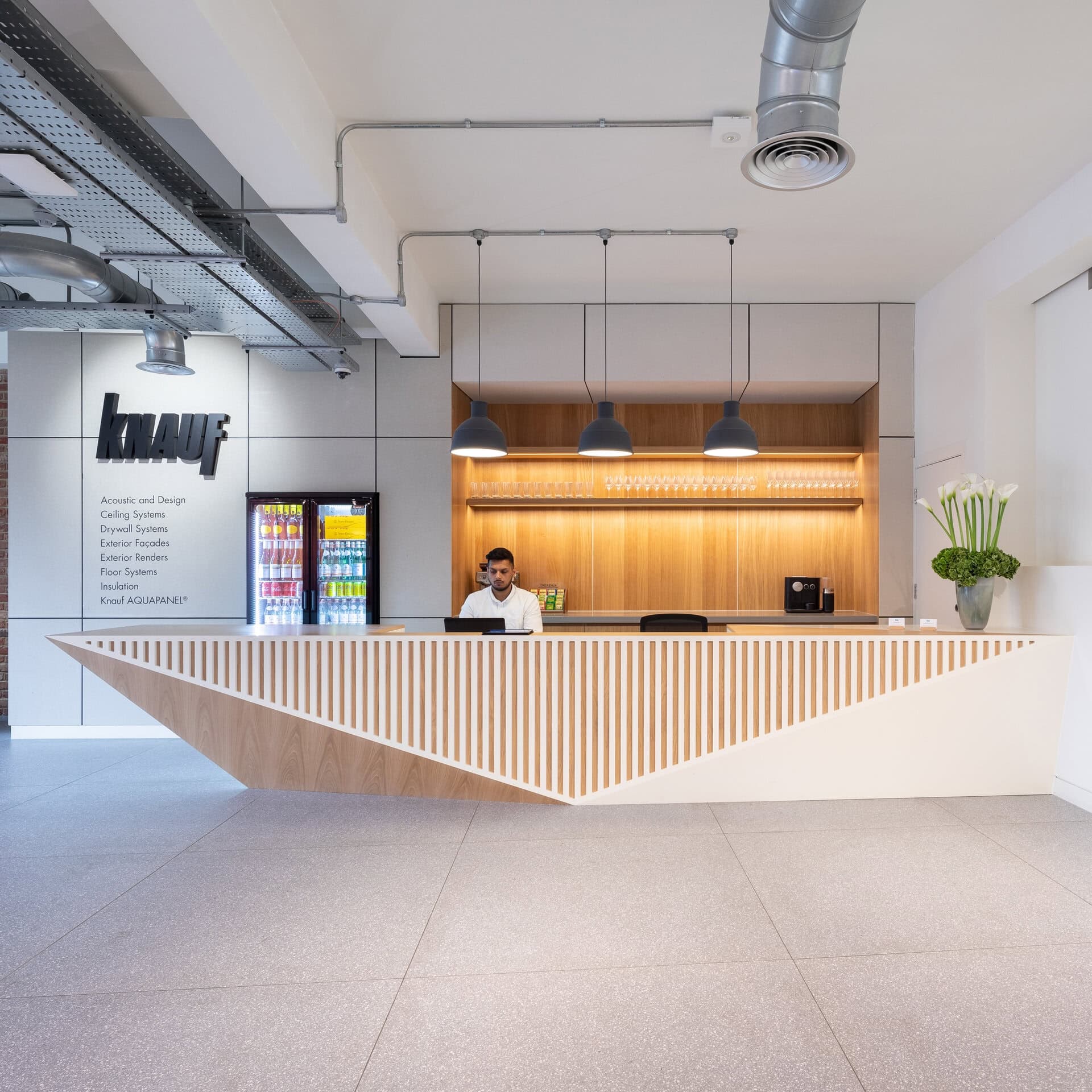Reception counter and entrance area.
