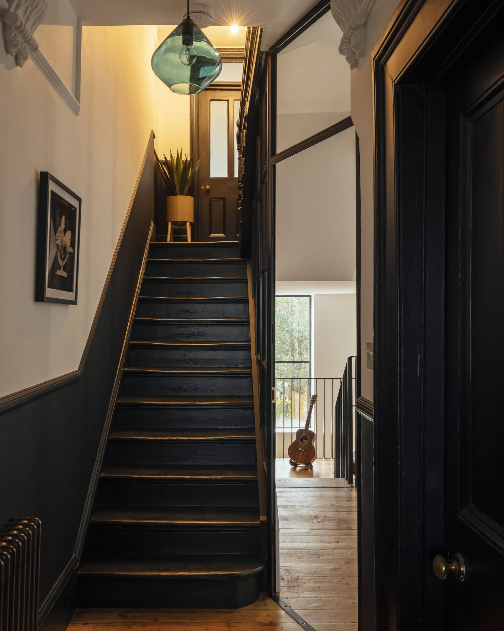 Dark stair within the house.