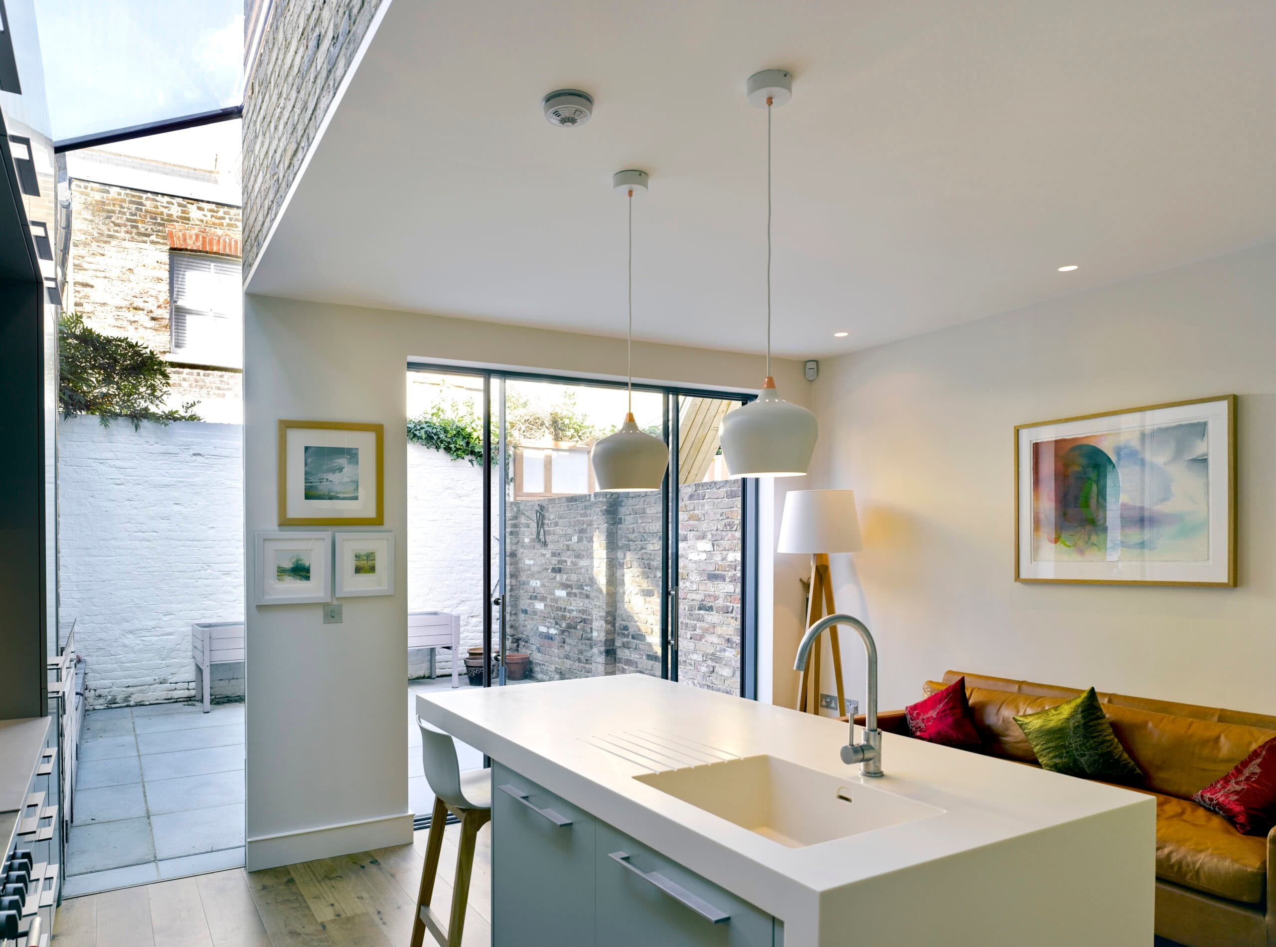 Kitchen beneath the glazed side-return extension.