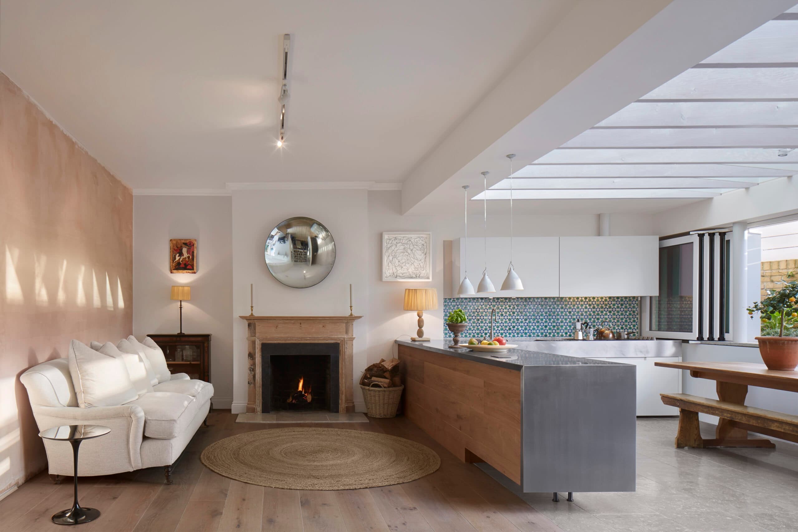 Living space and kitchen.