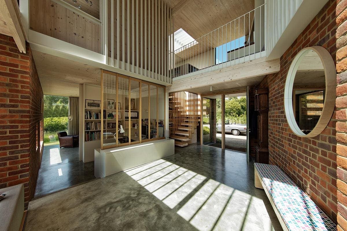 Stylish modern interior featuring natural materials, light-filled spaces, and a seamless design.