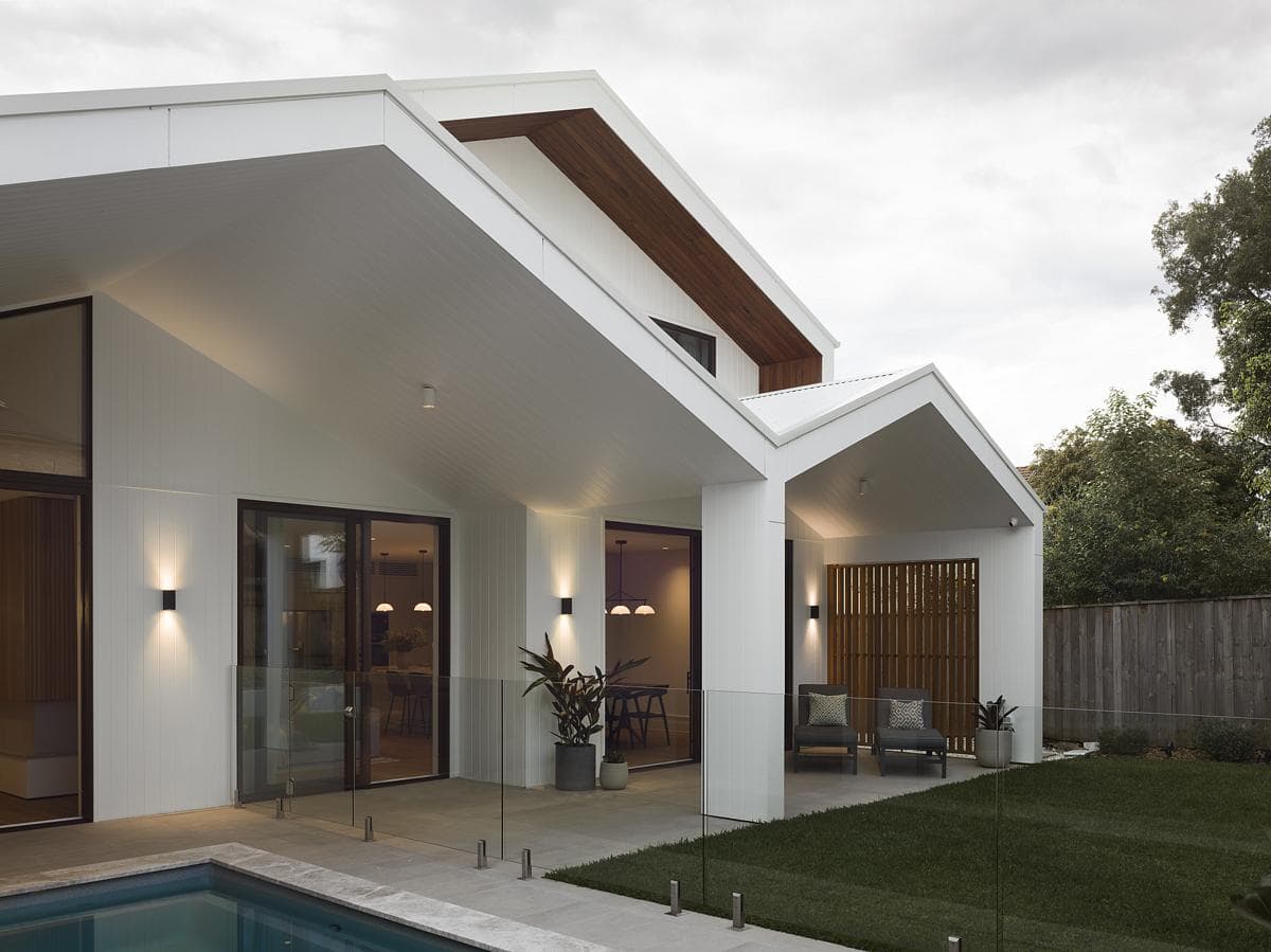 Stylish modern home featuring elegant design and serene outdoor living space.
