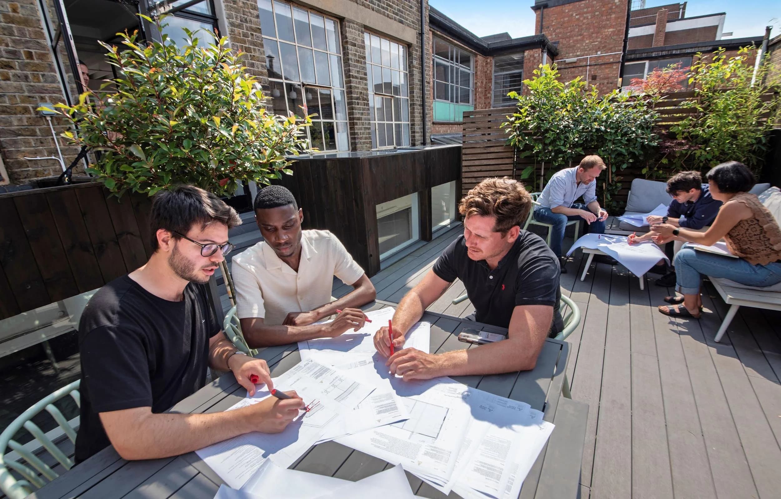 Working on the Ackroyd Lowrie studio terrace
