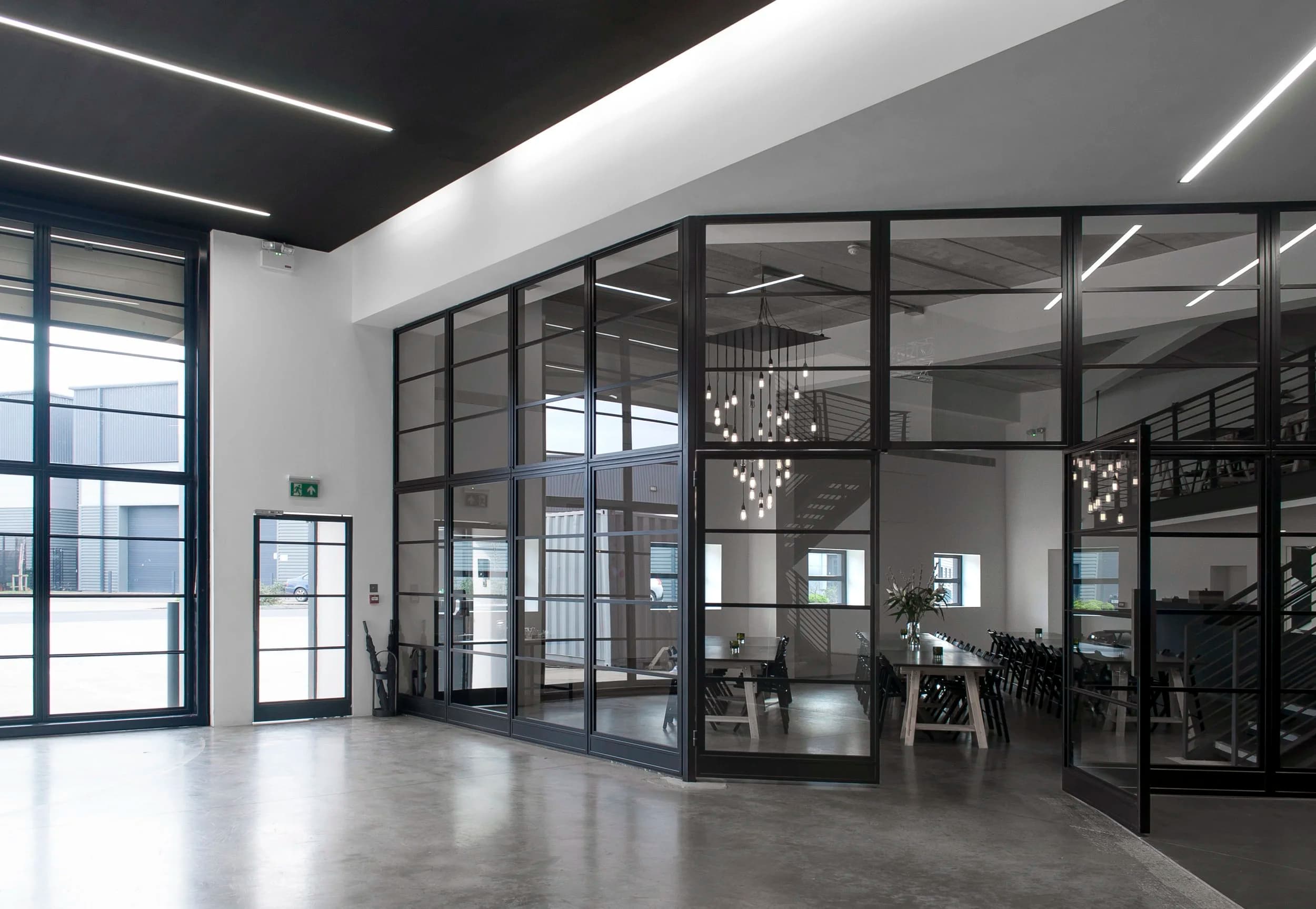 Alva West Studios, glazed meeting and entrance spaces