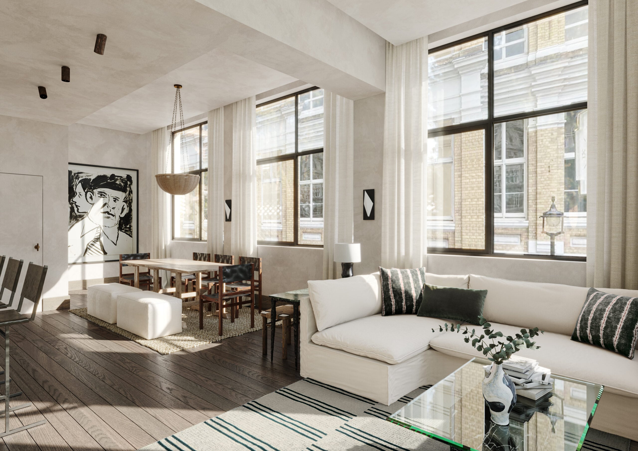 Dining and living area of Golden Square by Fare Inc.