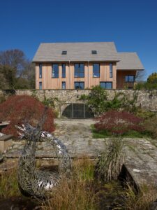 Exterior of Lower Sharnden, a certified Passivhaus in East Sussex by Hazle McCormack Young