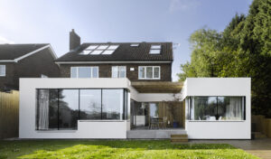 Black House Hertfordshire two-wing rear extension by Paul Archer Design