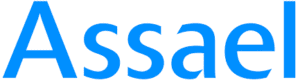 Assael blue logo with bold, modern sans-serif font on a white background.